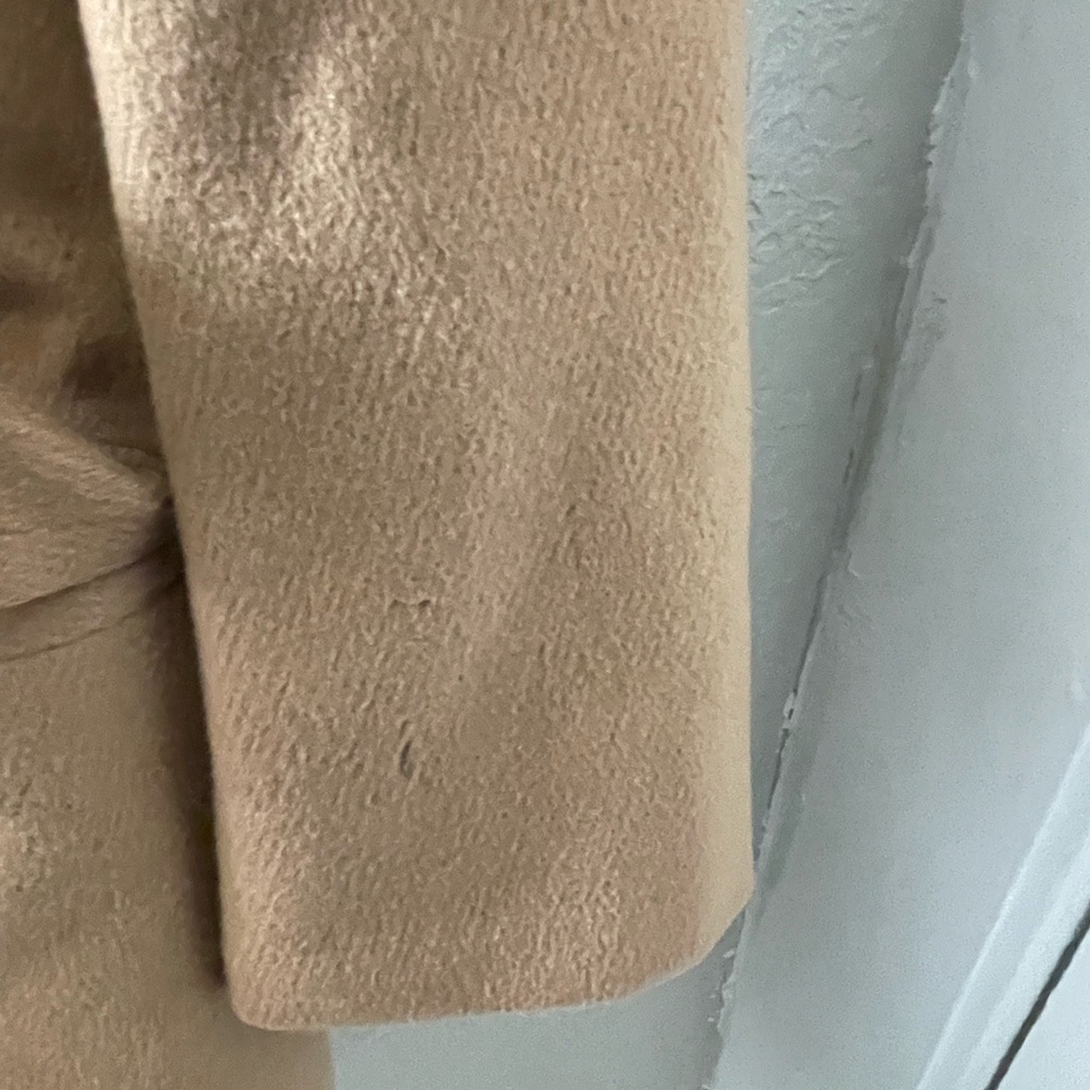 VTG 1970s Stratojac Men's Wool Tan Double Breasted Coat Fur Lining USA Size 38 - Picture 6 of 14